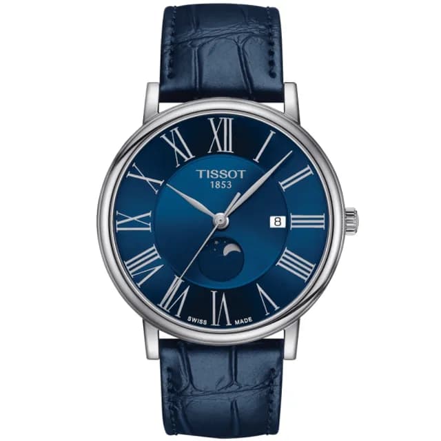 【TISSOT 天梭 官方授權】CARSON系列 簡約時尚月相腕錶 畢業禮物 送禮 推薦(T1224231604300)
