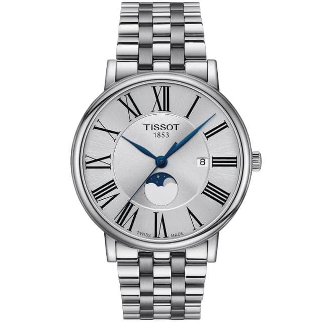 【TISSOT 天梭 官方授權】簡約時尚月相對錶 母親節 禮物 推薦(T1224231103300/T1222231103300)