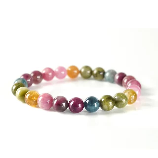 【開運方程式】天然珠光飽色高彩等級碧璽手珠8mm PC09(聚財納富旺夫石水晶首選手鍊)