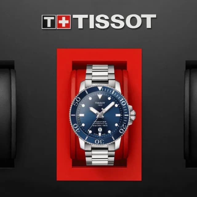 【TISSOT 天梭 官方授權】SEASTAR1000海星系列 潛水機械腕錶 父親節 禮物 送禮 推薦(T1204071104103)