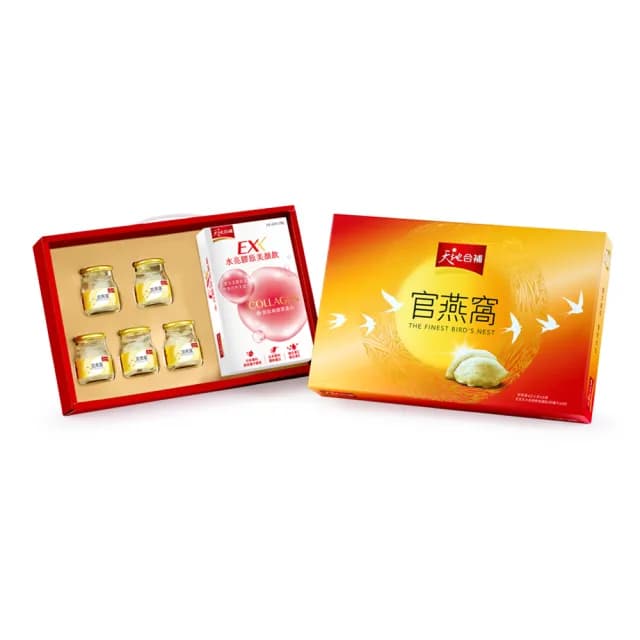 【天地合補】官燕窩禮盒42g×5入x1盒(共5入-內含贈美顏飲1盒 禮盒/送禮推薦)