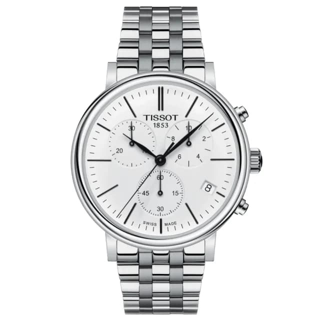 【TISSOT 天梭 官方授權】CARSON系列 三眼計時腕錶 畢業禮物 送禮 推薦(T1224171101100)