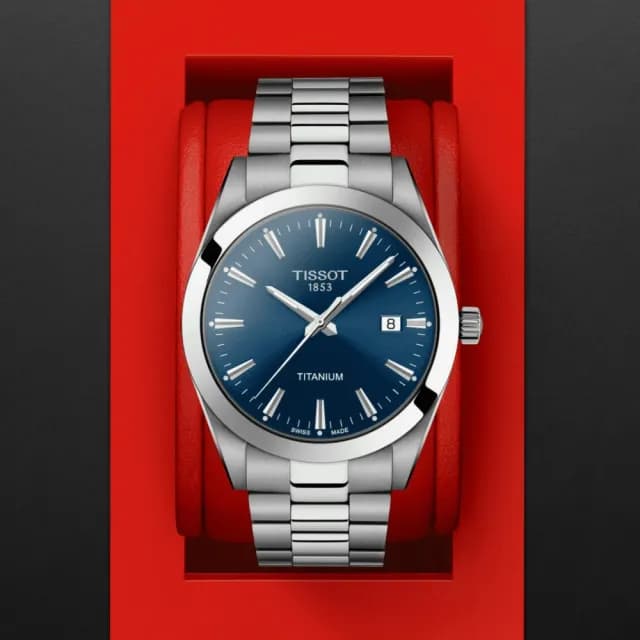 【TISSOT 天梭 官方授權】低敏輕巧 鈦金屬 紳士腕錶 七夕 情人節 禮物 送禮 推薦(T1274104404100)
