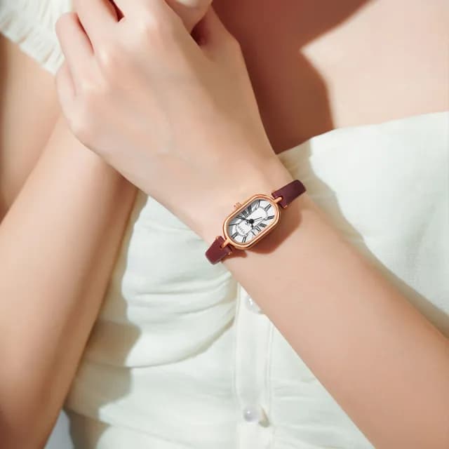 【JULIUS 聚利時】凡爾賽斯 皮革復古橢圓形腕錶 JA-1432(四色/18X27mm)