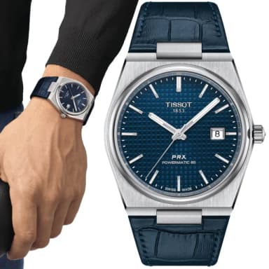 【TISSOT 天梭 官方授權】PRX系列 1970年代復刻 機械腕錶 畢業禮物 送禮 推薦(T1374071604100)