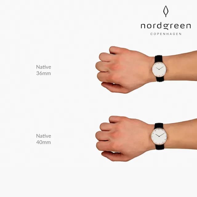 【Nordgreen 官方直營】Native 本真系列 真皮錶帶指針手錶 36/40MM(多色可選)