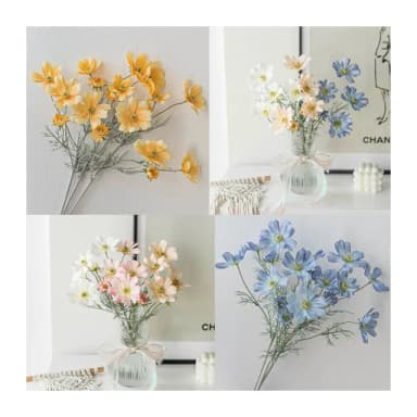 仿真波斯菊小雛菊3支送花套(生日 派對 母親節 情人節 求婚告白 七夕 畢業 送禮 小禮物 氣球 居家 布置)