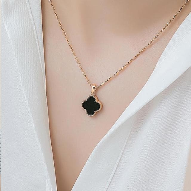 【MoonDy】項鍊 純銀項鍊 飾品 女生項鍊 項鏈女 精品項鍊 瑪腦項鏈 四葉草項鍊 女朋友生日禮物 不過敏項鍊