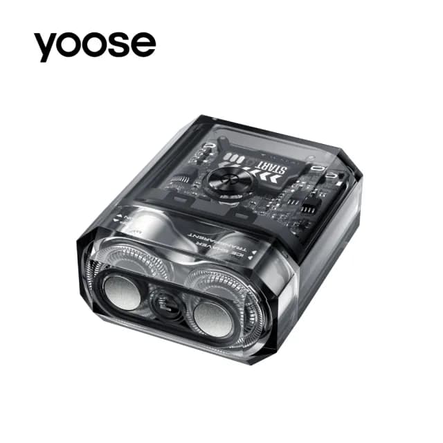 【yoose】ICE 全透明隨身電動刮鬍刀(防水動態顯示螢幕)