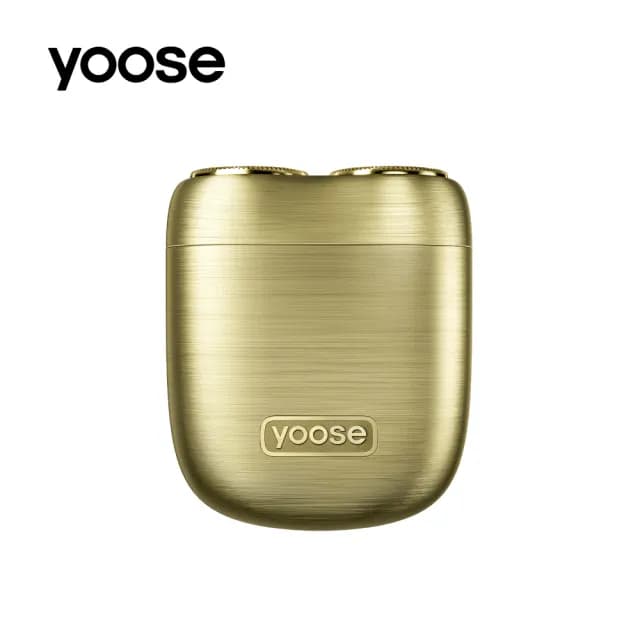 【yoose】MINI 全合金隨身電動刮鬍刀 - 賞金獵人(黃銅拉絲合金機身)