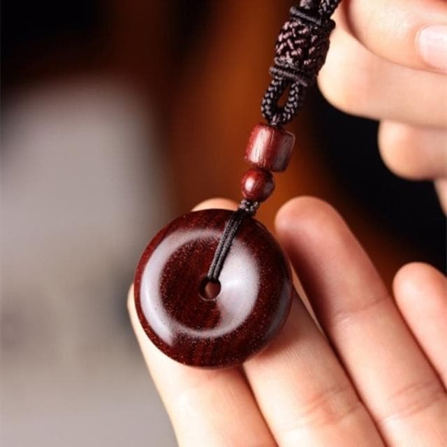 【Penny珮妮】老料紫檀木平安扣吊墜項鍊毛衣鍊(母親節 生日禮物 交換禮物 送女友 尾牙 新年 結婚)