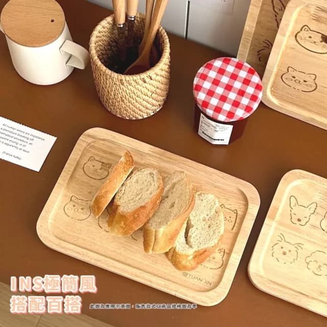 【歡迎光臨】ins風貓咪茶具托盤-2入(餐盤 底盤 蛋糕盤 茶盤 點心盤 隔熱墊 收納盤 置物盤)
