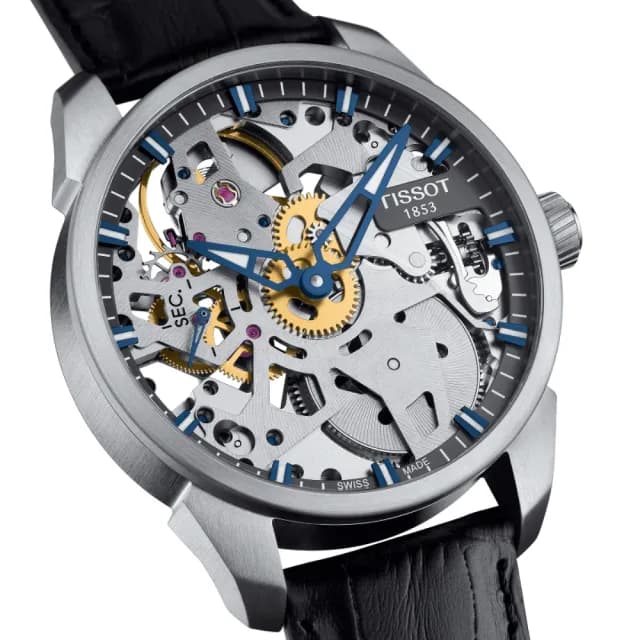 【TISSOT 天梭】鏤空手動上鍊 機械腕錶 禮物 送禮 推薦(T0704051641100)