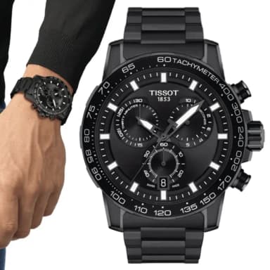 【TISSOT 天梭 官方授權】SUPERSPORT CHRONO 三眼計時腕錶 母親節 禮物 推薦(T1256173305100)