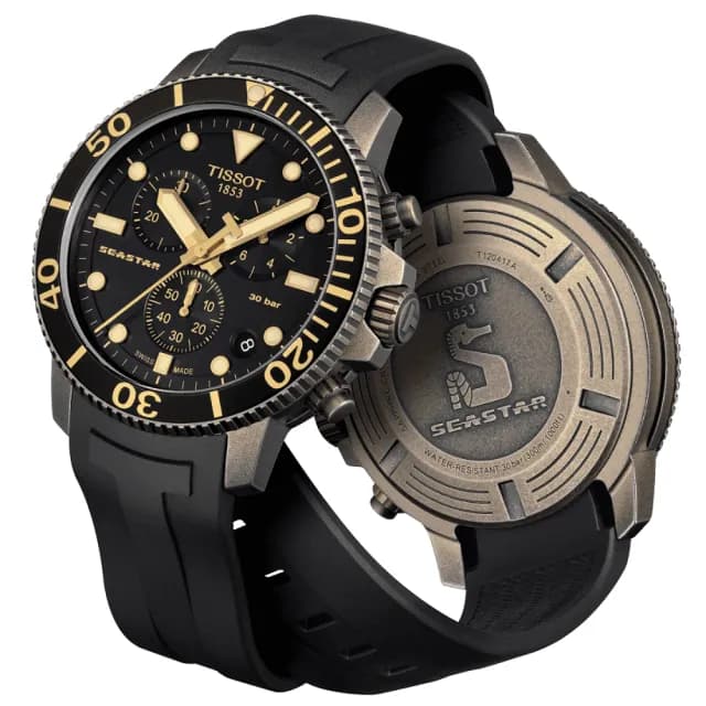 【TISSOT 天梭 官方授權】SEASTAR1000海星系列 潛水計時腕錶 父親節 禮物 送禮 推薦(T1204173705101)