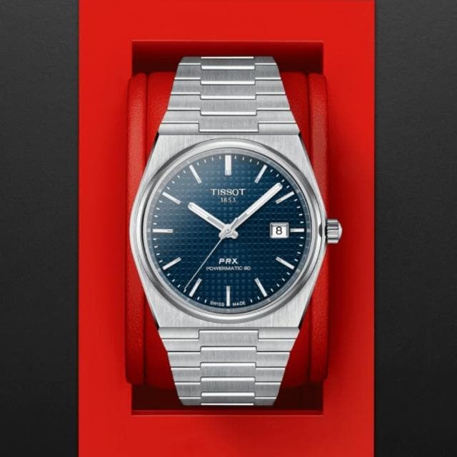 【TISSOT 天梭 官方授權】PRX系列 1970年代復刻 機械腕錶 母親節 禮物 推薦(T1374071104100)