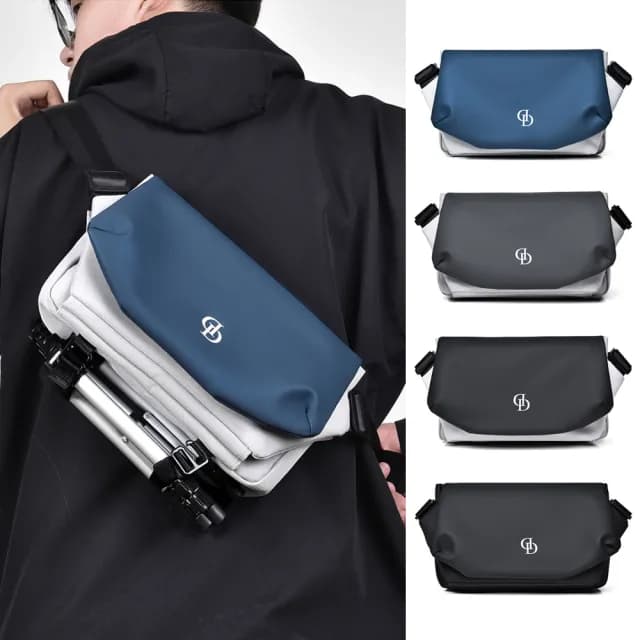 【Starshop】港風休閒單肩斜挎包 男士斜挎胸包 大容量撞色通勤側背包(父親節禮物)