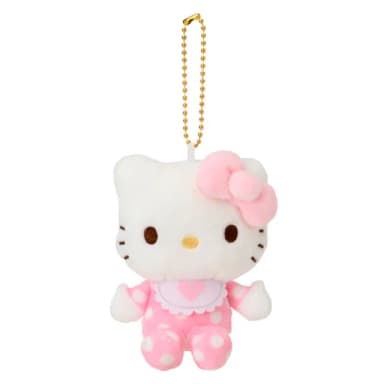 【小禮堂】母親節禮物 Sanrio 三麗鷗 Hello Kitty 絨毛玩偶吊飾 粉點點嬰兒 變裝50週年(平輸品)