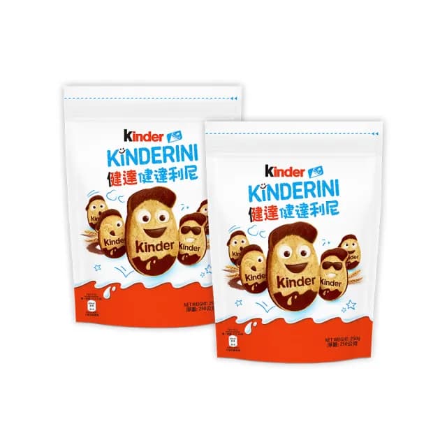 【Kinder】Kinderini健達利尼250gx2包(牛奶及可可口味奶油酥餅)