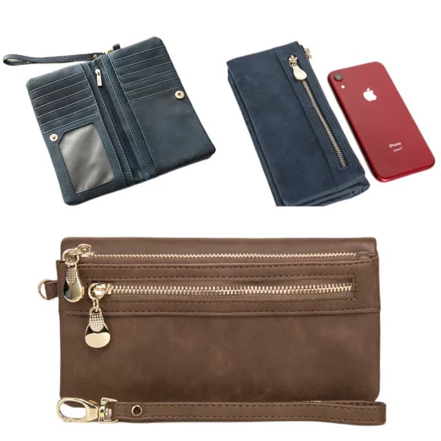 【MoonDy】雙11 多功能長夾 長款錢包 女生錢包 零錢包 可放手機 手拿包 手機包 手拿錢包 三折長