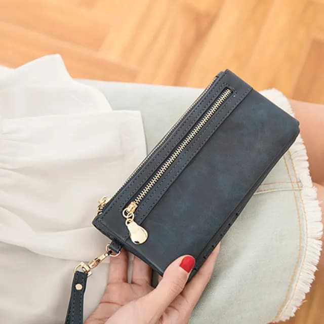 【MoonDy】雙11 多功能長夾 長款錢包 女生錢包 零錢包 可放手機 手拿包 手機包 手拿錢包 三折長