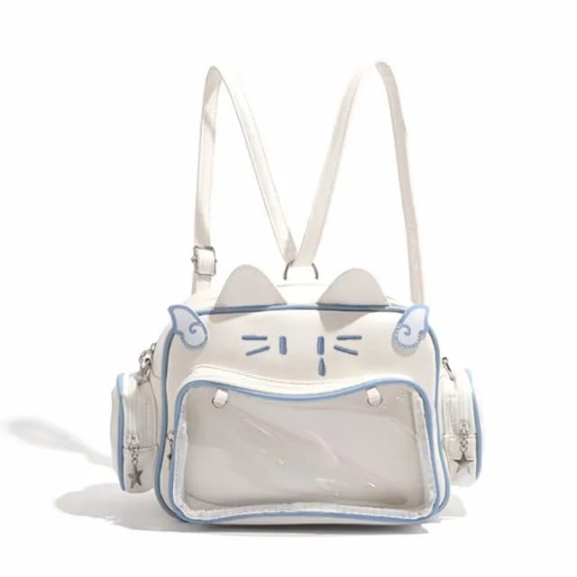 【y2k迷你】機械貓咪雙肩包(後背包 娃包 書包 肩背包 痛包 側肩包 演唱會 二次元周邊 生日