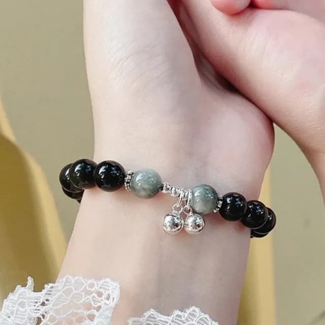 【Penny珮妮】心有所響鈴噹黑曜石手鍊8mm(母親節 送女友 交換禮物  生日禮 情人節 尾牙 新年 結婚)