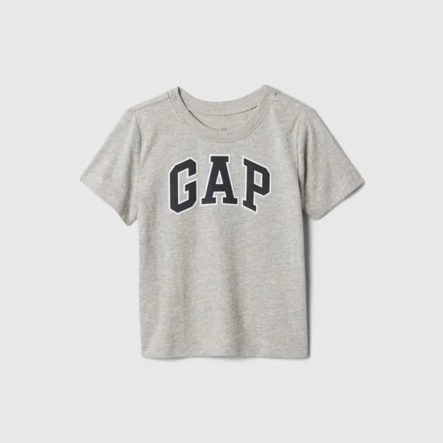 【GAP】男幼童裝 Logo純棉印花圓領短袖T恤-灰色(609749)