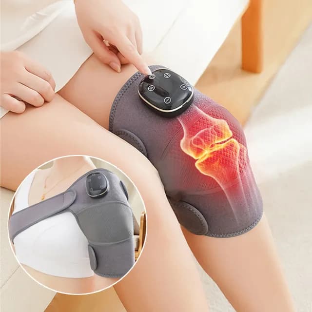 【YOLU】電動5檔熱敷膝蓋按摩儀 3檔震動腿部關節按摩器 冬季寒腿護膝保暖儀 發熱護肩帶 護膝寶(交換禮物)