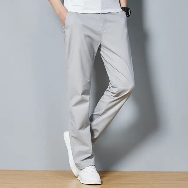 【米蘭精品】現貨+預購 男商務西裝褲修身西裝褲直筒褲機能免燙(男長褲休閒彈力棉質父親節禮物4色74kn4)