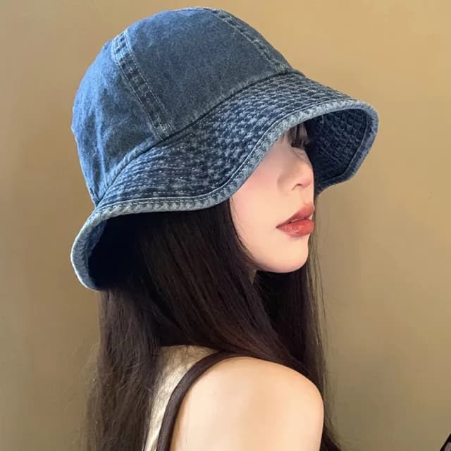 【LEEHER】父親節禮物 牛仔漁夫帽/漁夫帽/牛仔帽/帽子/日系帽子/大頭圍/遮陽帽/百搭/女生帽子/甜酷/男女通