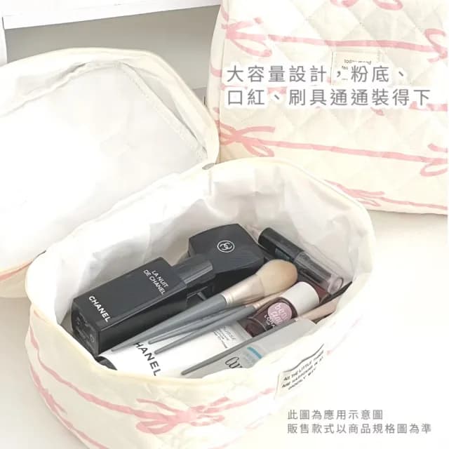 【收納一包】可愛蝴蝶結化妝包(保養品 旅行包 洗漱包 手提包 化妝品 手拿包 置物包)