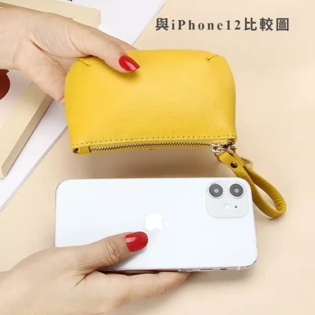 【萬用皮夾】情人節禮物 頭層軟牛皮真皮拉鍊錢包(真皮零錢包女 女皮夾 零錢包 短夾零錢包 短夾 禮物)