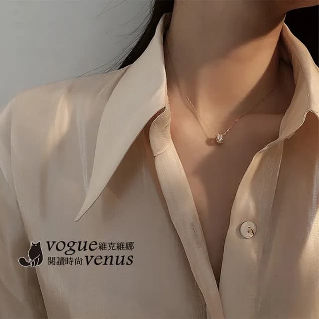 【維克維娜】水鑽轉運滾輪925純銀項鍊