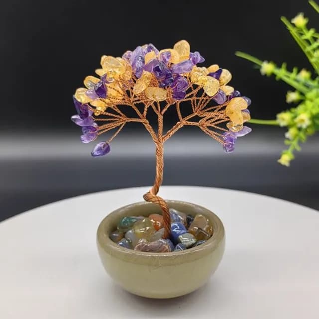 【Penny珮妮】開運招財水晶樹3款可選(喬遷 招財 擺飾 開運 財位 送禮 尾牙 新年)