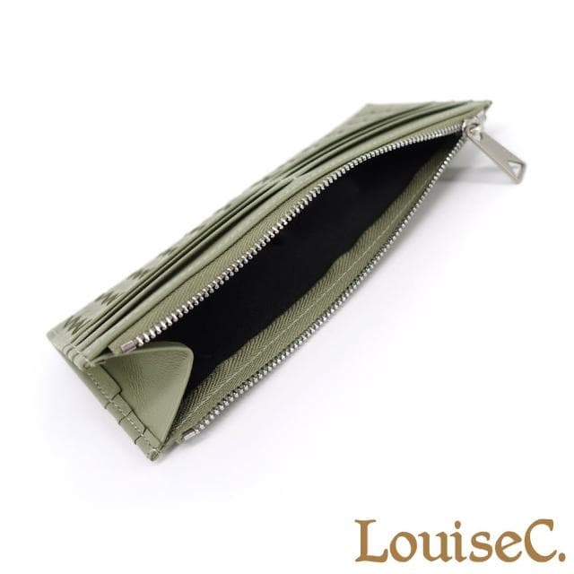 【LouiseC.】母親節禮物 Tree House 羊皮手工編織拉鍊薄型長夾-4色(CC3315)