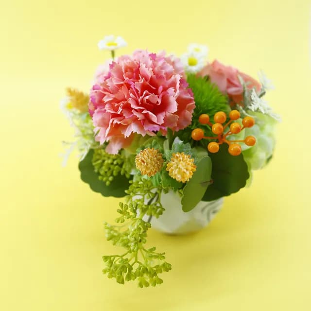 【HUGO DECO 榆果傢飾】深粉康乃馨甜美香氛花禮(母親節/人造盆栽/綠化/佈置/禮物)