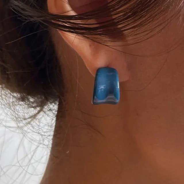 【LEESA】情人節禮物 高級簡約\925銀針\夏季質感\珐琅\小耳圈\多色\小眾設計\C形耳飾\耳釘女\耳釘耳環\生日