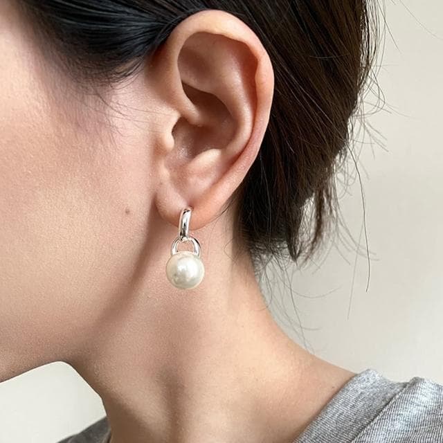 【LEESA】母親節禮物 大珍珠耳環\珍珠\耳釘女\高級\獨特\流蘇\瑪瑙石\耳環\時尚\珍珠耳環\交換禮物\生日禮