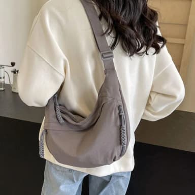 【LEEHER】女生/包包/水餃包/hobo包/黑色包/尼龍斜背包/斜背水餃包/月亮包/單肩包/白色包包/禮物