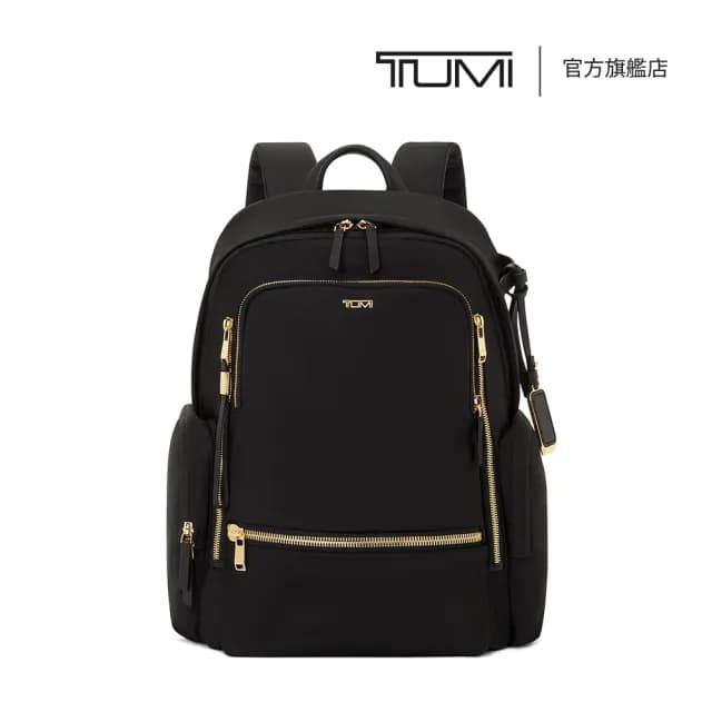 【TUMI】Voyageur Celina 都會休閒背包 - 黑金(TUMI 官方旗艦店)