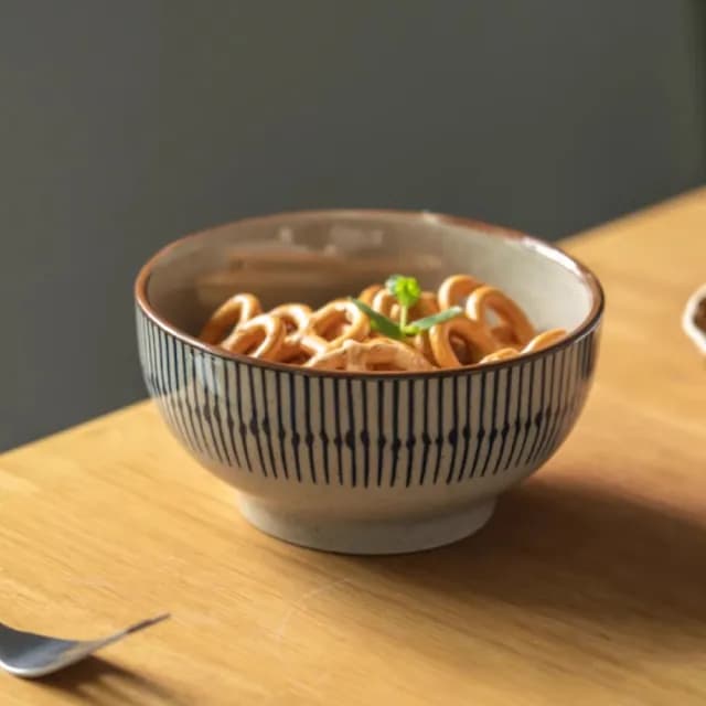 【渥思】藍雨和風手繪飯碗(餐具.陶瓷碗.入厝禮)