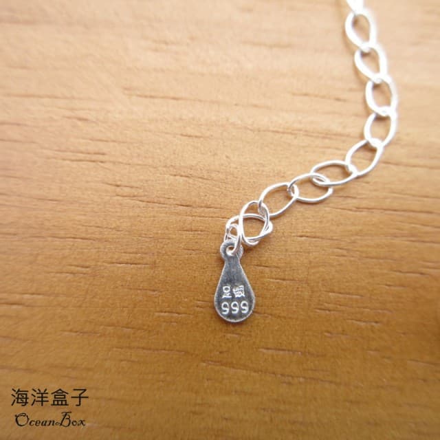 【海洋盒子】母親節禮物 甜美可愛立體蝴蝶結鋯石999足銀純銀項鍊(女用短鍊)
