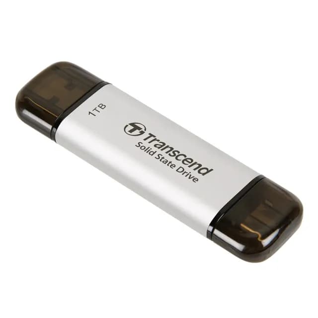 【Transcend 創見】ESD310S 1TB USB3.2 雙介面 外接SSD行動固態硬碟-極光銀(TS1TESD310S)