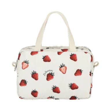 【Lesportsac】草莓田園風輕便小手提包 便當袋 母親節 送禮 禮物(莓果輕舞)