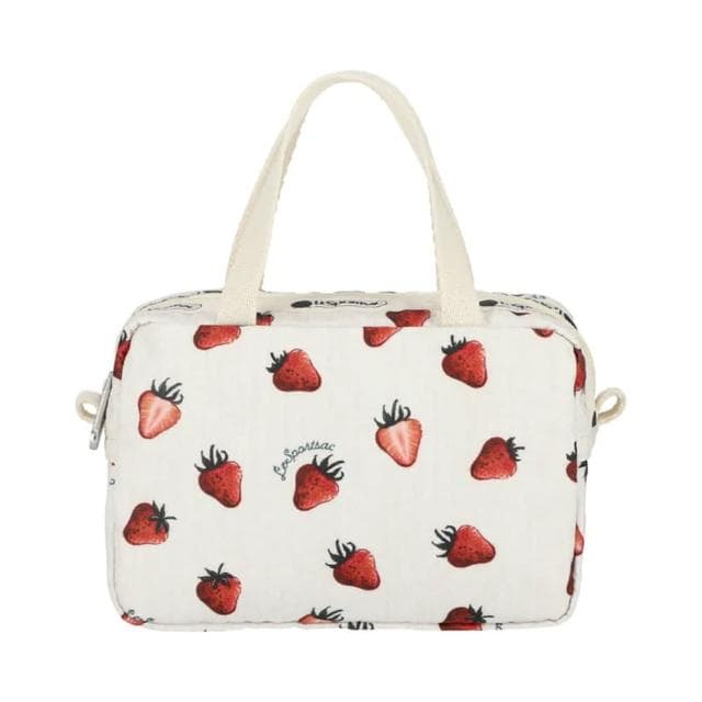 【Lesportsac】草莓田園風輕便小手提包 便當袋 母親節 送禮 禮物(莓果輕舞)
