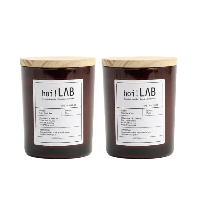 【hoi!LAB】X實驗室香氛 天然大豆香氛蠟燭-任選2件超值組(多款味道可選)
