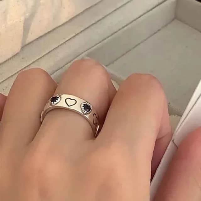 【KT DADA】情人節禮物 鋯石戒指 小紅書 復古戒指 戒指 銀戒指 戒指女生 愛心戒指 韓版飾品 S925純銀 愛心