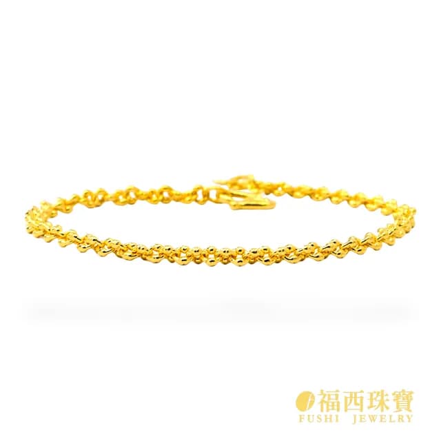 【福西珠寶】雙119999黃金手鍊 桂花鍊實心手鍊(金重2.12錢正負0.03錢)