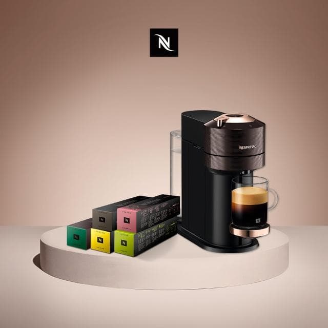 【Nespresso】5/11前獨家贈!臻選厚萃Vertuo Next輕奢款膠囊咖啡機(晨間美式50顆組/義式/入厝)